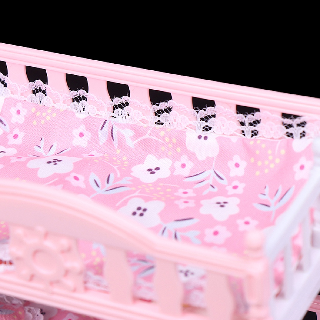 Mainan Miniatur Ranjang Double Bed Gaya Eropa Untuk Rumah Boneka