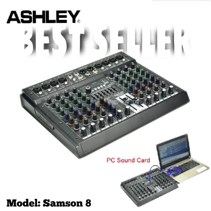 Mixer Ashley Samson 8 Original 8 Channel Bluetooth - Soundcard