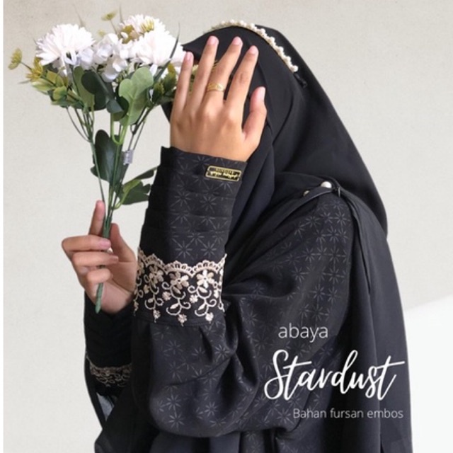 Abaya embos stardust ori kain sultan