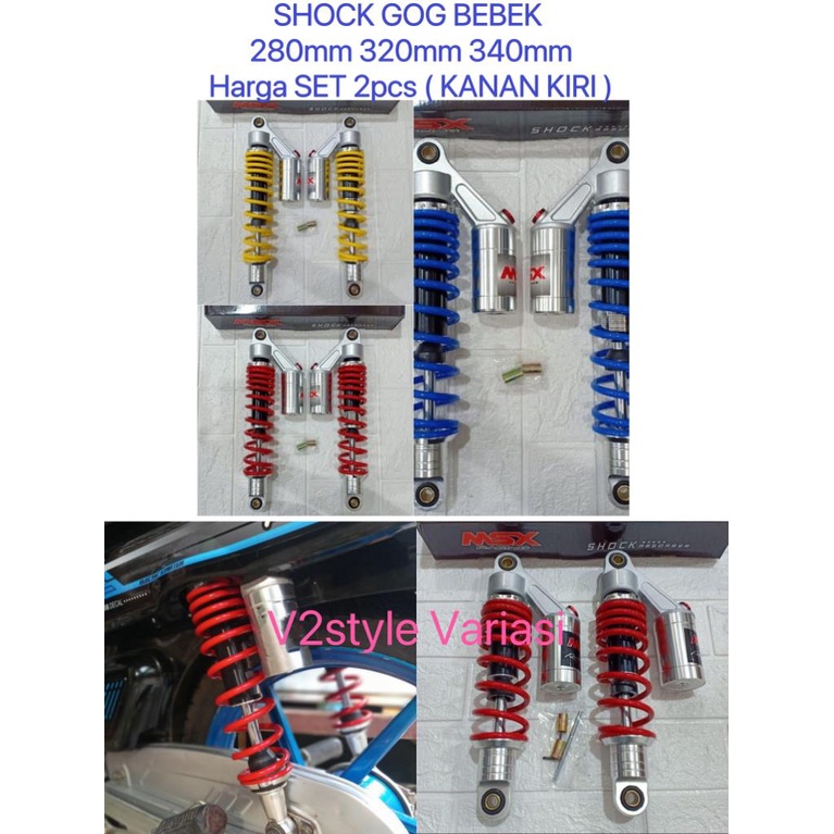 SHOCK BREAKER TABUNG ATAS SEPASANG SHOCKBREAKER GOG MERAH BIRU KUNING 280MM 320MM 340MM F1ZR JUPITER