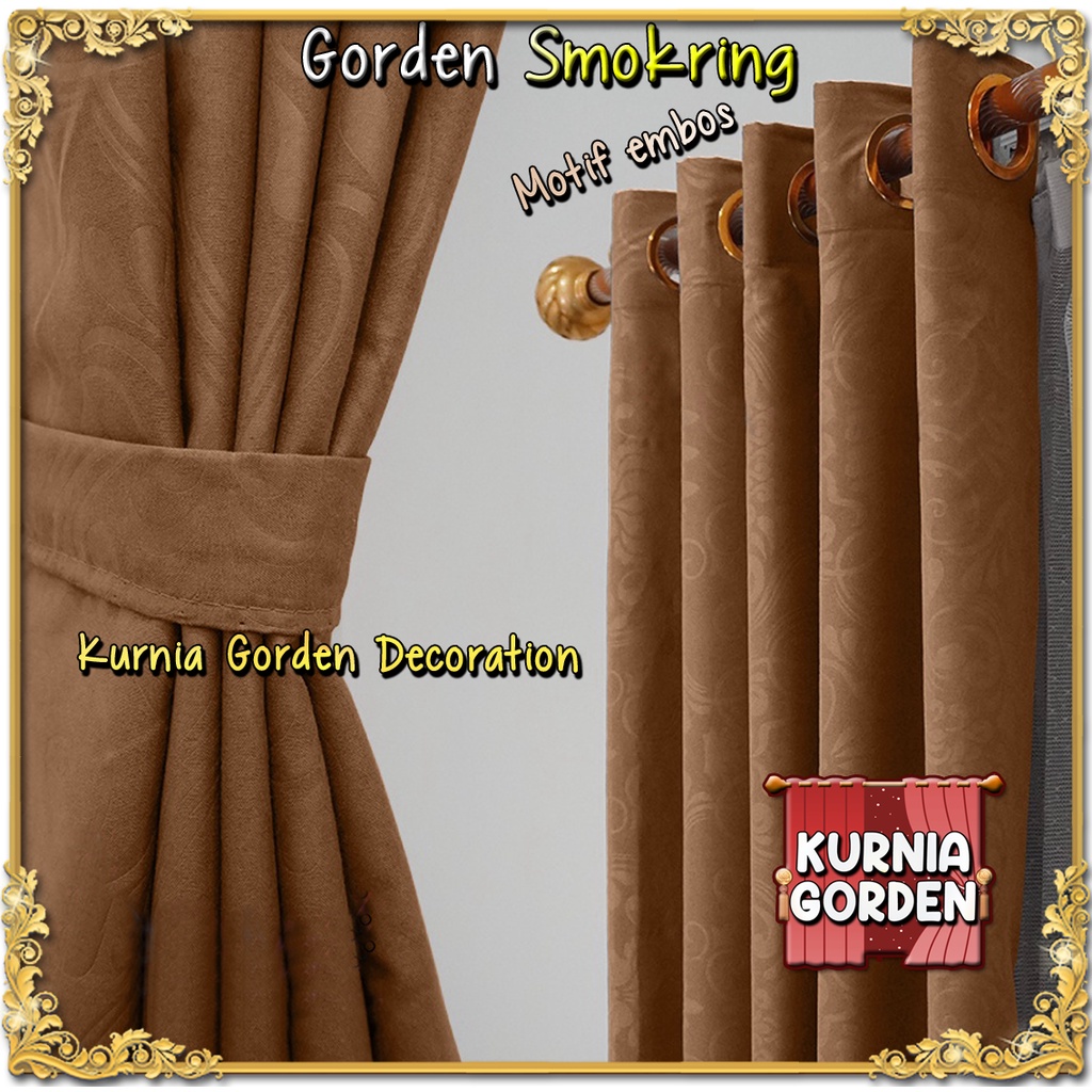 Gorden pintu dan jendela embos, hordeng korden smokring minimalis