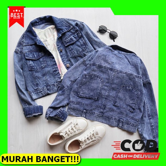 Jaket Jeans Amr Cantik Import Jacket Jins Wanita Oversize Jaket Jeans Cropty Kode Fx 87194