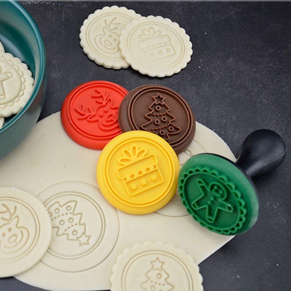 Solighter Cetakan Biskuit Alat Kue 3D Cookie Cutter Cetakan Kue Cetakan Stempel Cookie Plastik