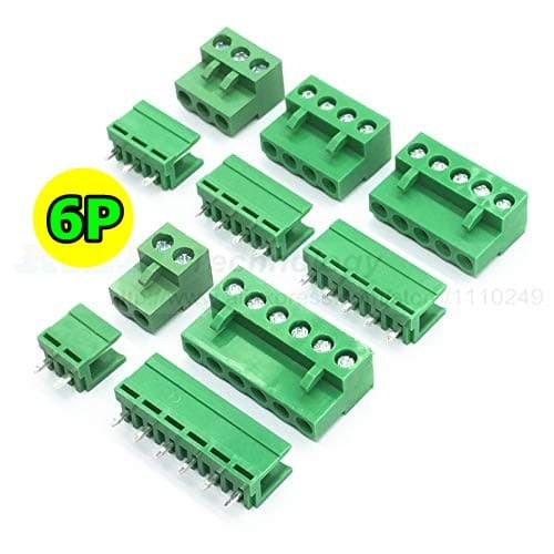 Terminal Block Konektor Plugable 5.08 mm 6 pin Screw Hijau 6p Lurus