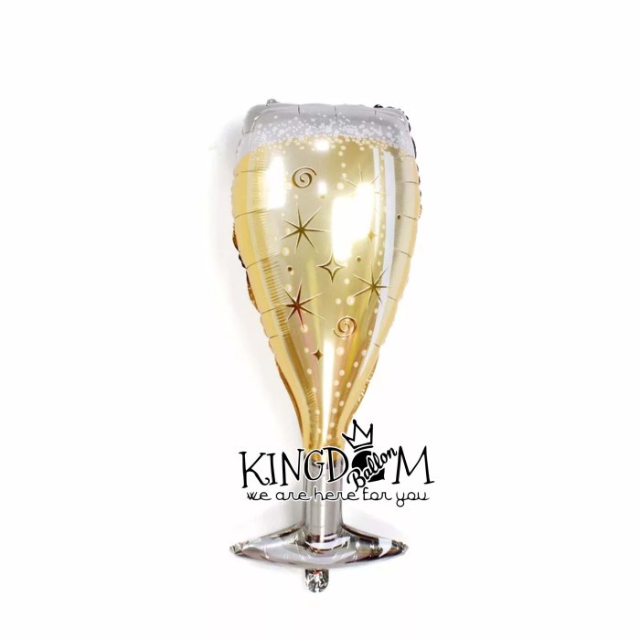 Balon Foil Gelas Gold Jumbo / Balon Foil Gelas Wine / Balon Champagne