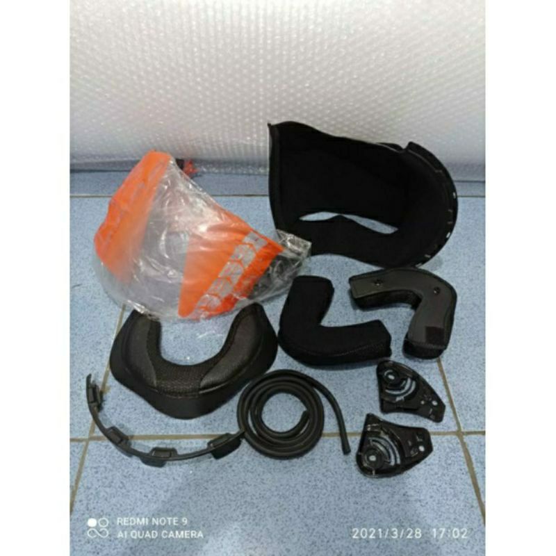 Kaca dan busa helm kyt galaxi dan kaca visor, karet list