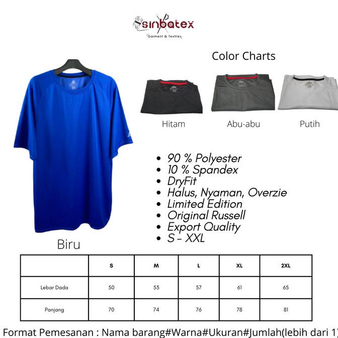 Kaos Olahraga Pria Dry Fit Brand Original Sinbatex