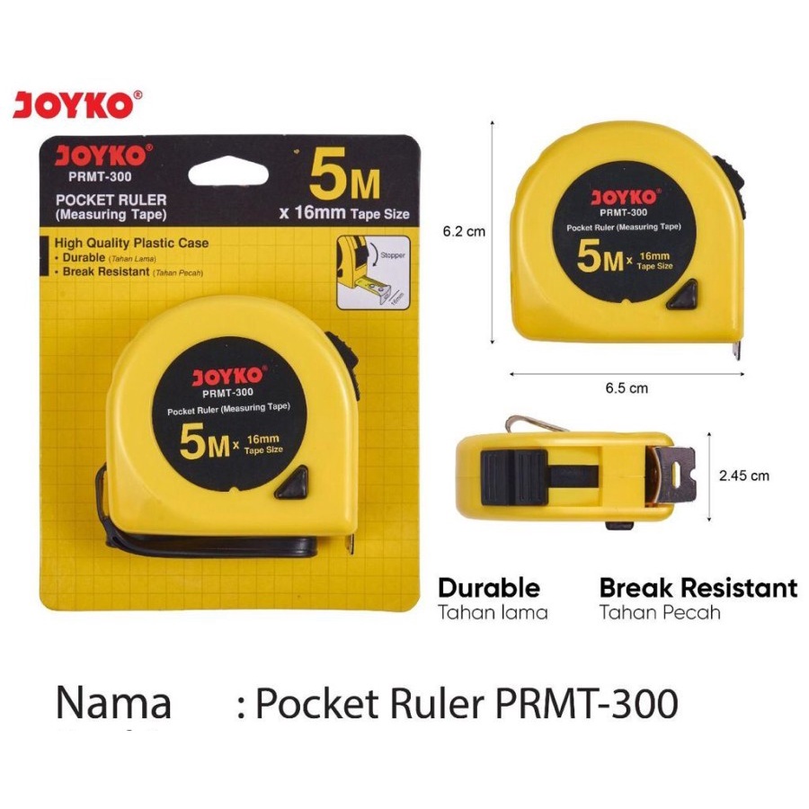 Joyko Meteran / Meteran Pocket Ruler / Measuring Tape Joyko / Alat Ukur