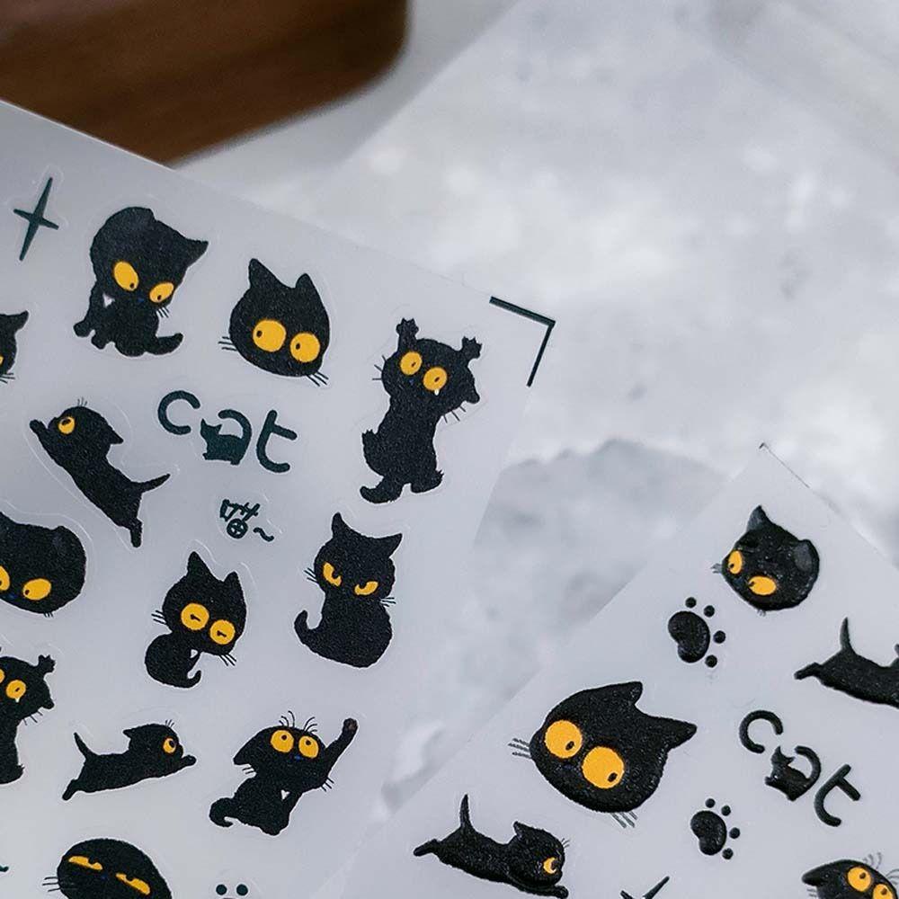 Mxbeauty Kartun Stiker Kuku Warna-Warni Relief Kucing Fashion Manicure Aksesoris Perekat Diri Stiker Kuku Kelinci