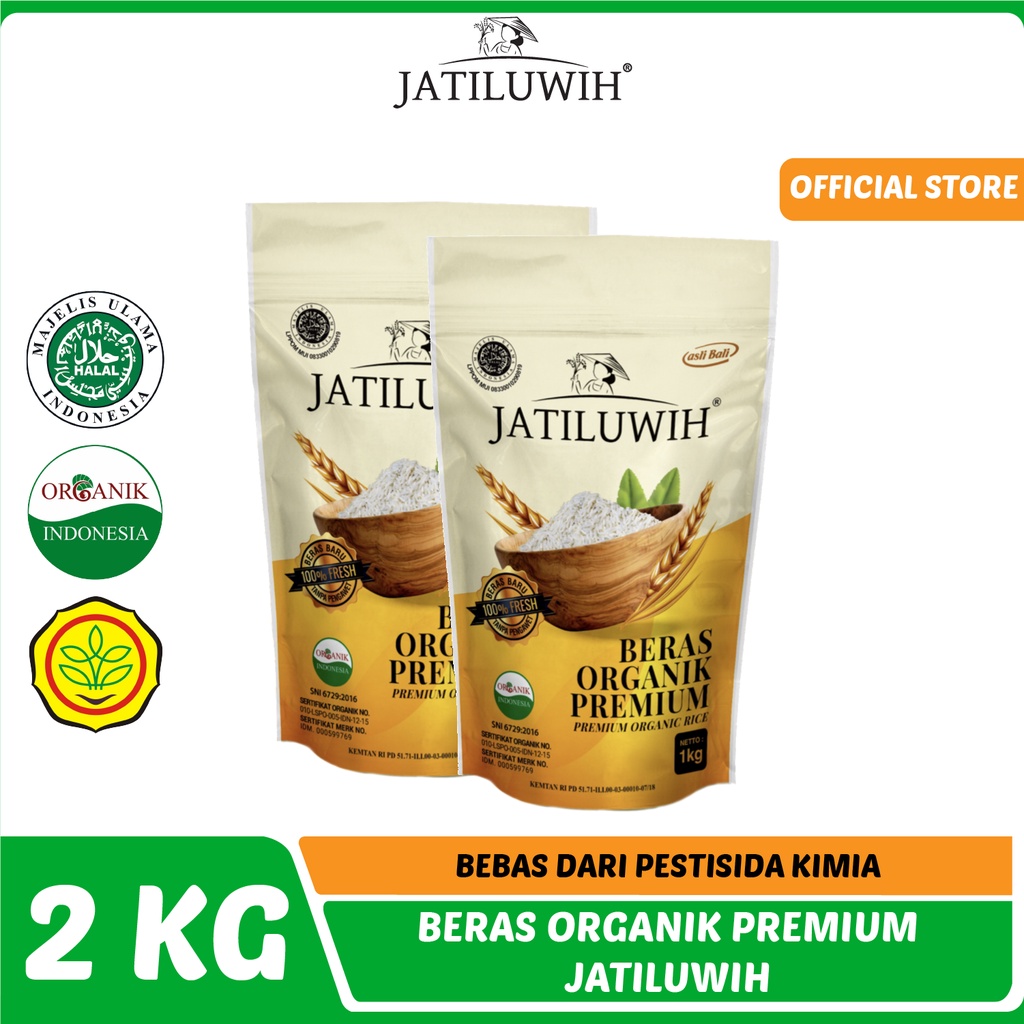 

Jatiluwih Organic Rice Beras Organik Beras Premium (Premium Rice) paket 2 x 1kg