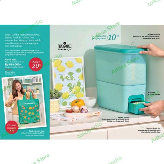 dispenser tempat beras RICE SMART 10kg original tupperware