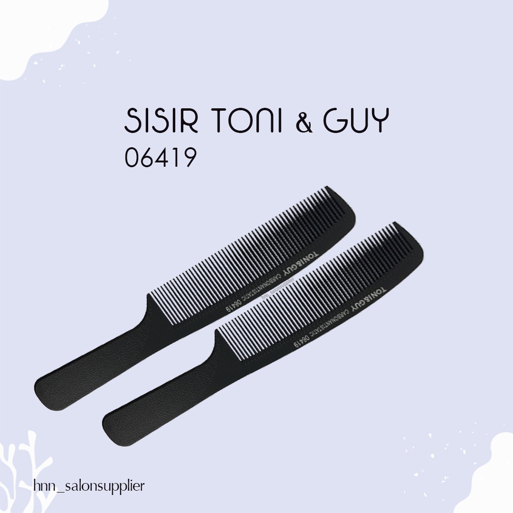 Sisir Potong Rambut Salon Barber Toni and Guy 06419 Carbon Antitastic