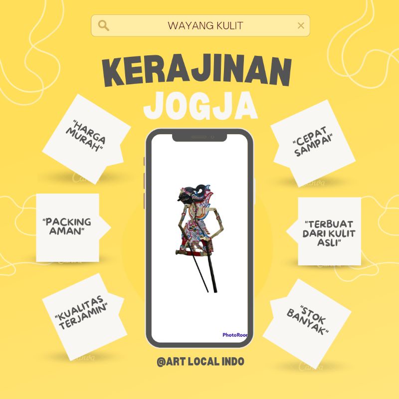 Wayang Kulit Gatotkaca 30 cm
