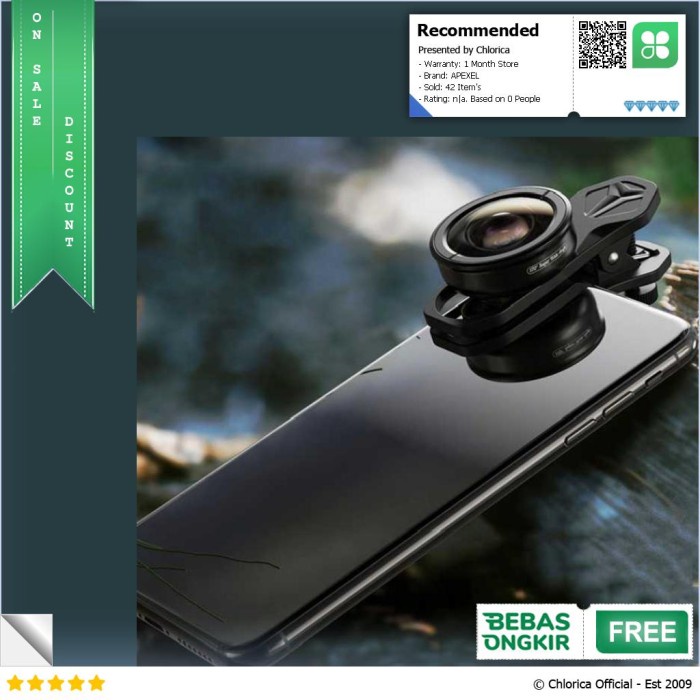 APEXEL Lensa Kamera Smartphone Universal Clip 170 Wide Angle Lens