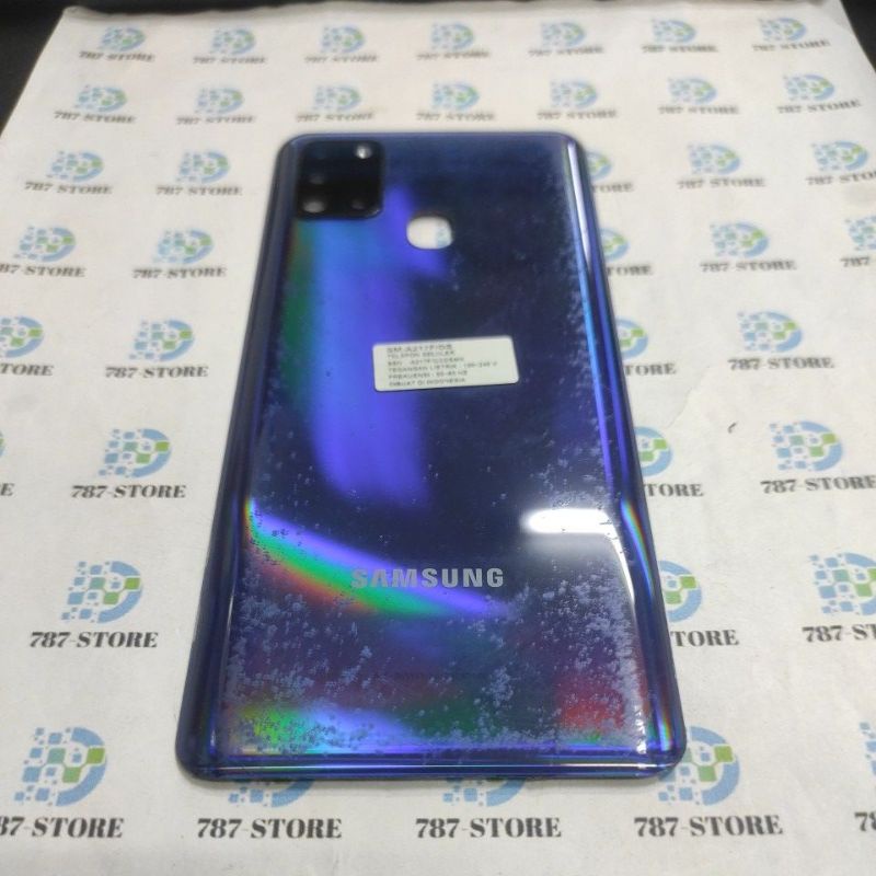 BACKGLASS SAMSUNG A21S A217F BLUE ORIGINAL BEKAS