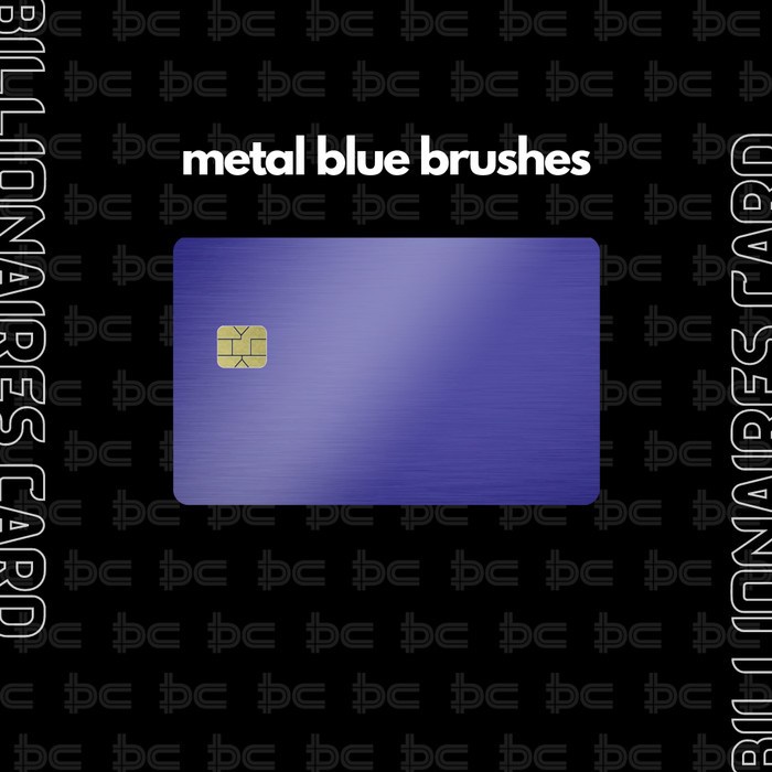 Custom Metal ATM Debit Credit Card (Bukan Skin Card) - Blue Brushes