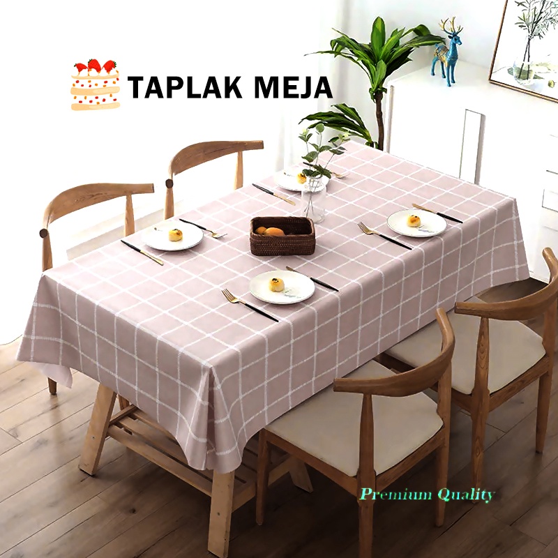 Taplak Meja / Anti Air Motif  Taplak Meja Makan Kotak Besar Ruang Tamu Anti Air Premium Bahan Peva