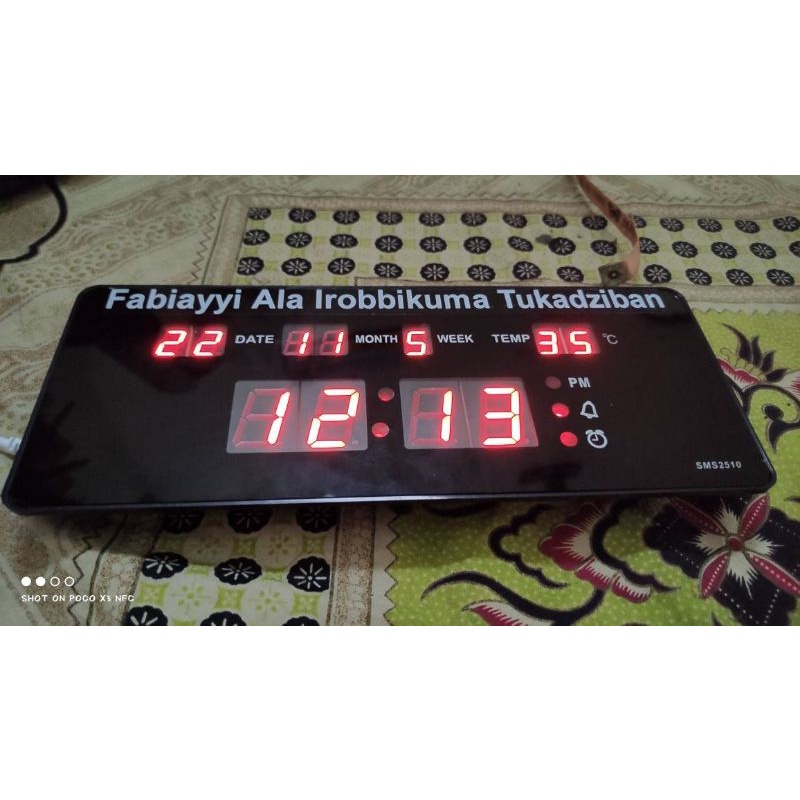 Jam Dinding Jam Meja Digital SONIFER 2510 LED Clock ukuran 25 x 10 cm +FREE CUSTOM NAMA