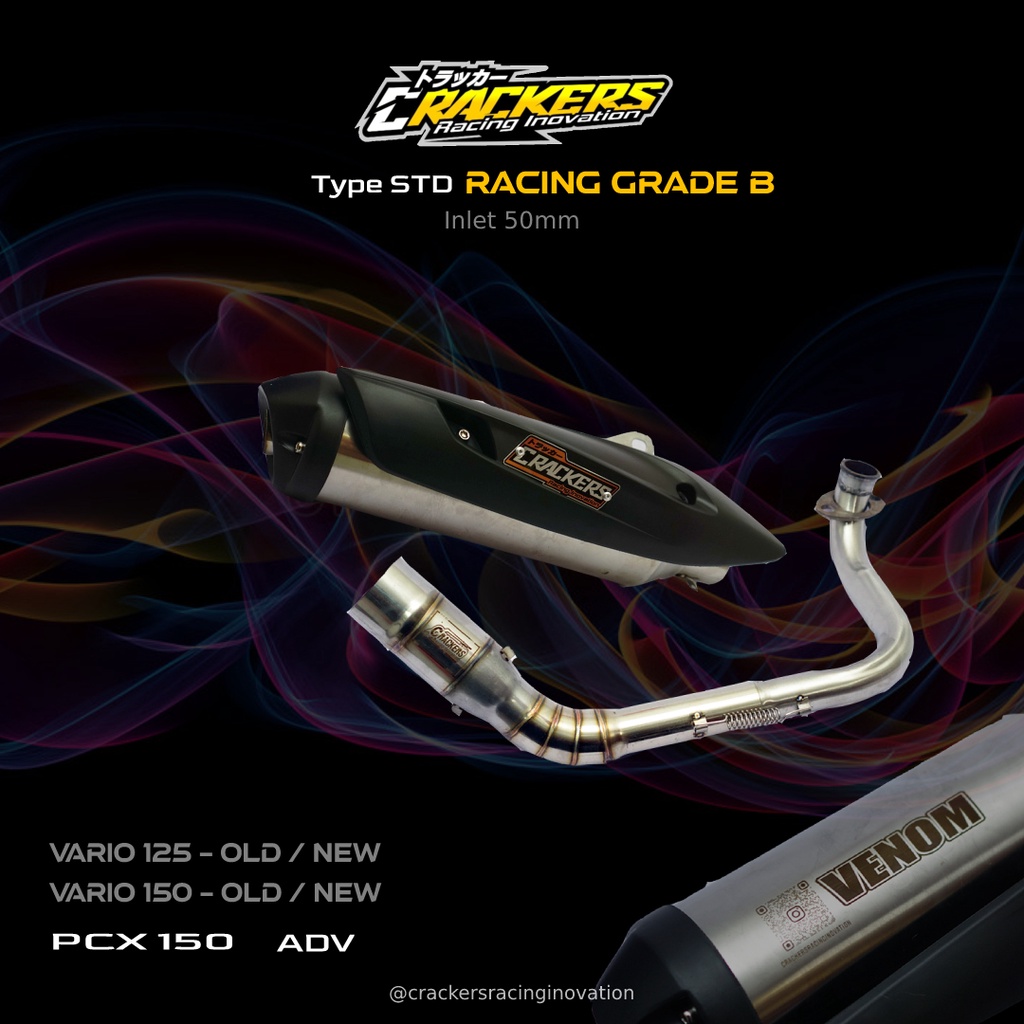 KNALPOT CRACKERS RACING (GRADE B) PNP PCX 150-VARIO 125-VARIO 150 FULLSYSTEM