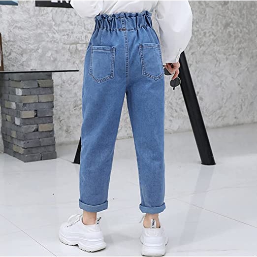 ZANETA Celana Jeans Anak 5-6th Pinggang Highwaist HW Celana Anak Perempuan | Celana Jeans Boyfriend Zaneta | Fashion Hits Kekinian OOTD Viral Terbaru