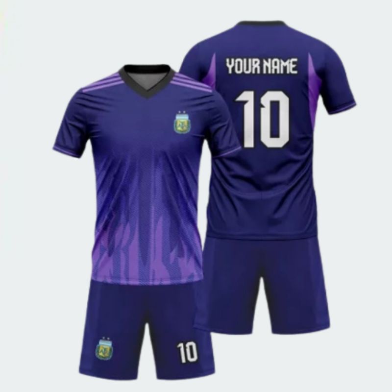 Jersey Argentina Away 2022 2023 Piala Dunia Full Patch Nameset