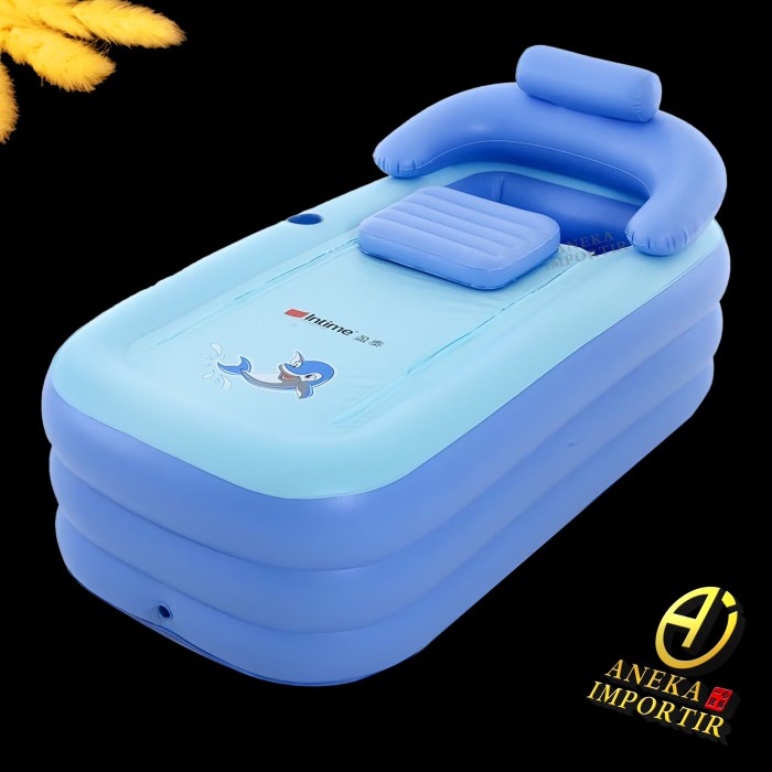 Kolam Karet Kolam Spa Bathtub Rendam Air Dewasa Inflatable Portable Bath Tub
