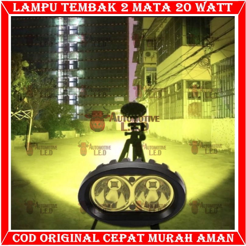 ORIGINAL LAMPU TEMBAK 2 MATA OVAL 20 WATT BISA FLASH | CWL 2 MATA  20 WATT