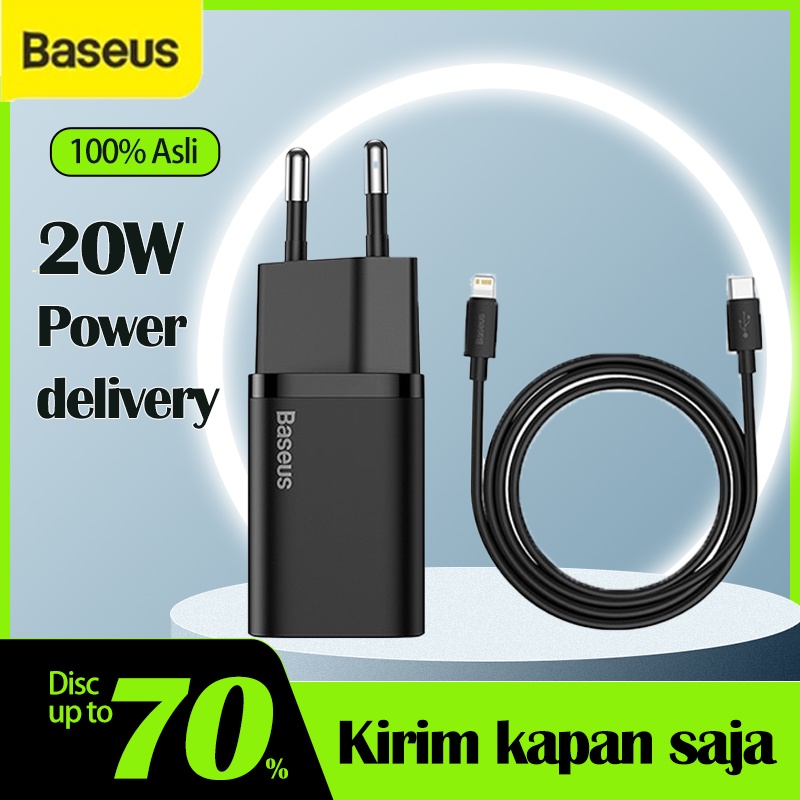 Baseus Kepala IPhone Charger Super Si Quick Charger Type C PD 20W IPhone 7 8 9 10 11 12 13 X