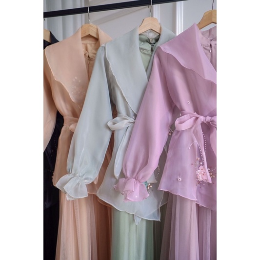 Hasya Organza Dress Ld 115/Dress Organza Sage/Dress Kondangan/Dress Seragaman Organza/Dress Lamaran/Dress Prewedding