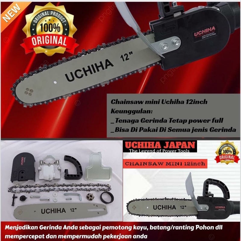 UCHIHA Chain Saw Mini Electric Chain Saw - Adapter Chainsaw Gergaji Kayu mesin Gerinda 100mm