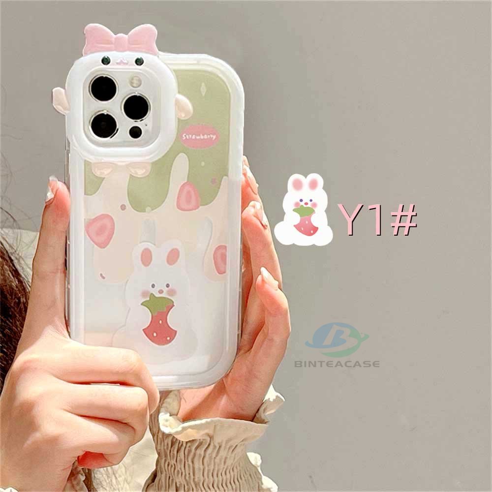 Case Desain Kelinci Dan Keju Strawberry Untuk VIVO Y16 Y22 Y35 Y33S Y21T Y21S Y33S Y12 Y15 Y17 Y12S Y12S Y15S Y15A Y20S Y19 Y91C Y25 Y30 Y50A Y25