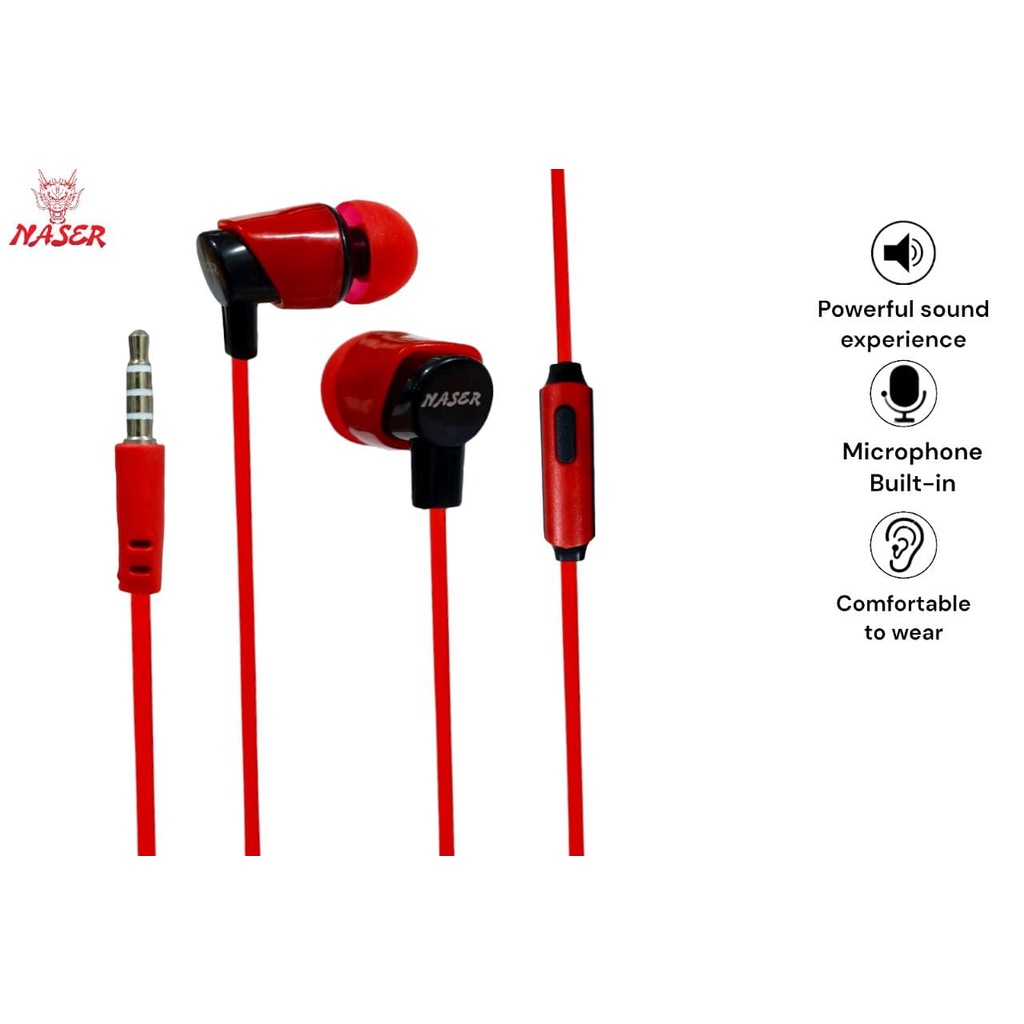 NASER HANDSFREE DYNAMIC BASS / Headset Handsfree Earphone Bass