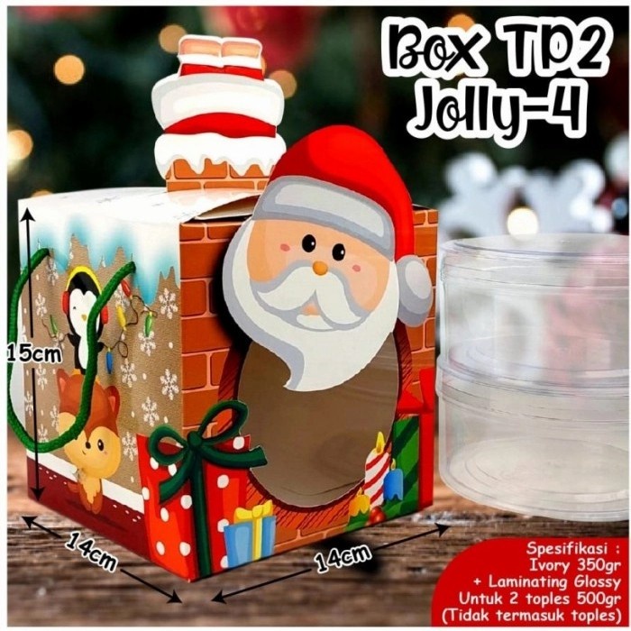 

monggo] Box Kue Natal / Box 2 Toples / Xmas Box