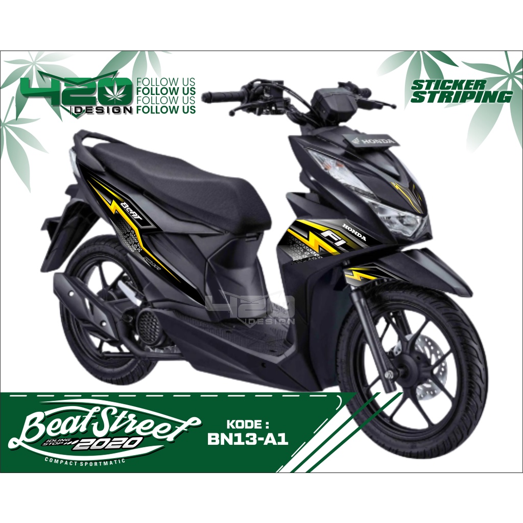 Striping Stiker Beat New Deluxe 2021 Stiker Honda Beat Street New Variasi Hologram - Kode BN
