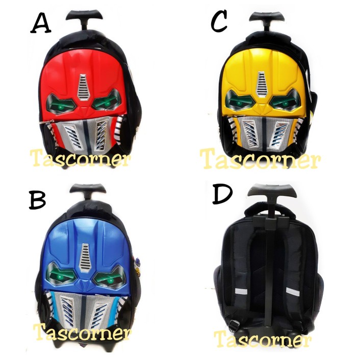 Tas Koper Tas Trolly Robot Nyala Lampu Koper Sekolah Anak Laki