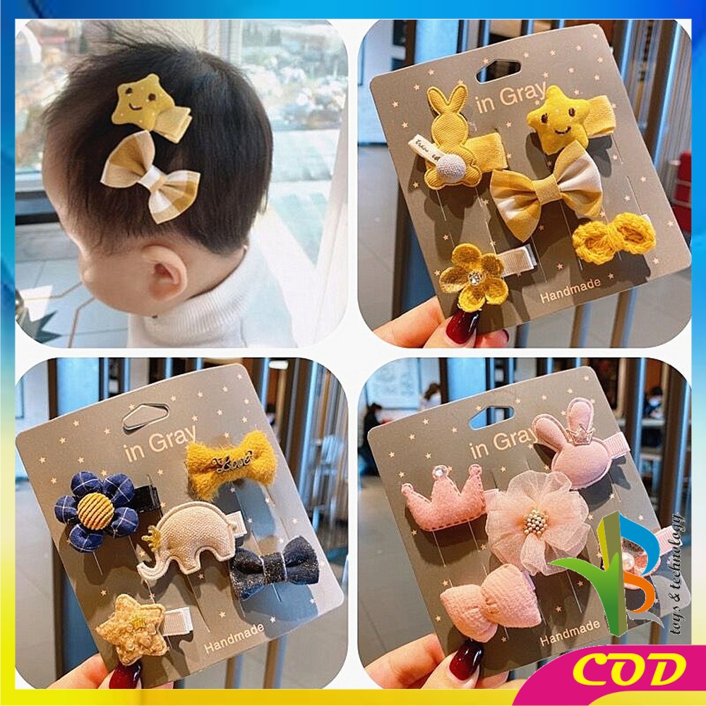 RB-C319 Jepitan Rambut Korea Anak Set 5 IN 1 / Jepit Rambut Anak Perempuan / Hair Pin Klip Rambut / Korean Hair Clip