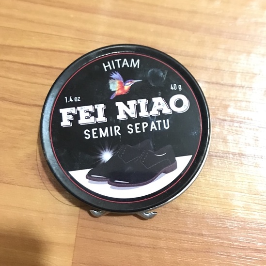 Semir sepatu kulit Merek FEI NIAO warna Hitam dan Cokelat 40 GRAM Cukup untuk 20 pasang sepatu