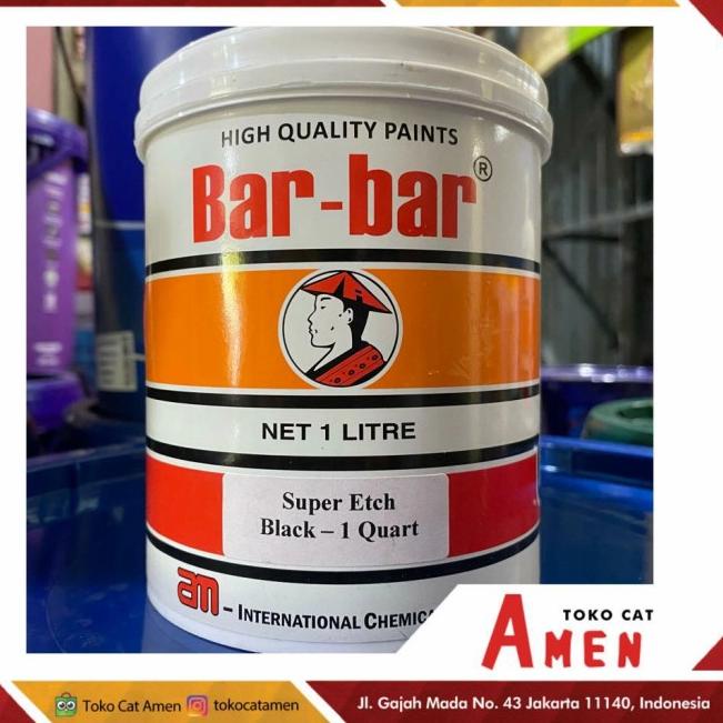 BAR-BAR SUPER ETCH 1LT GREY / CAT DASAR UNTUK BESI - Hitam