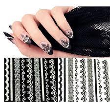 ISI 1 PACK NAIL ART 3D NAIL ART STICKER LACE BLACK HL