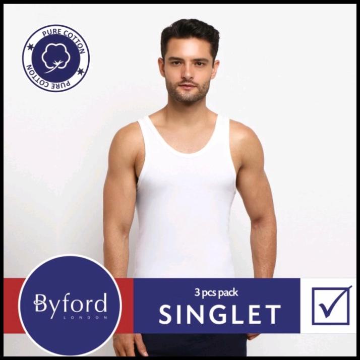 Promo Kaos Dalam Byford Cotton Putih Original