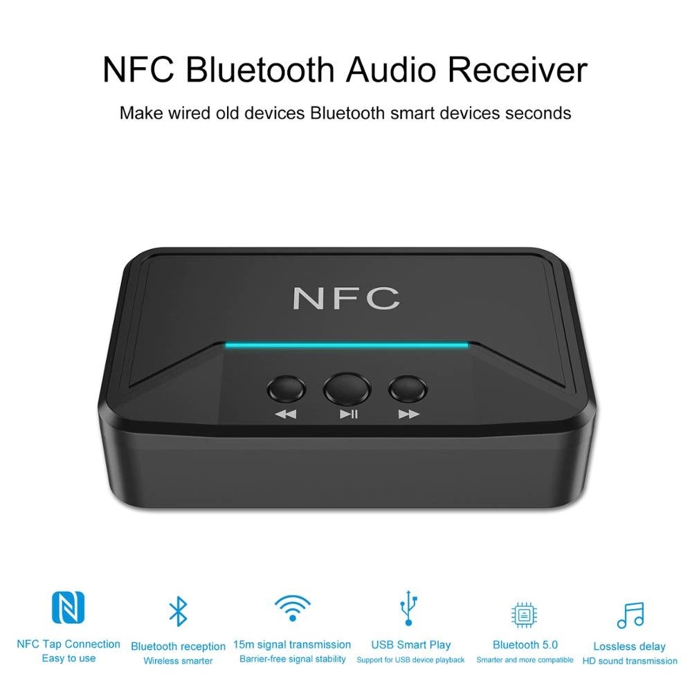 VAORLO Audio Bluetooth 5.0 Receiver NFC Stereo MOBIL - Audio Bluetooth Receiver NFC - AUDIO BLUETOOT