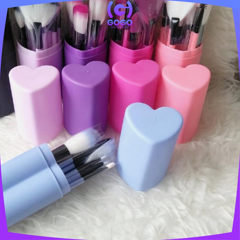 GOGO-K29 Brush Make Up Set 12IN1 Tabung / Kuas Makeup Set Kuas Alis Brush Highlighter Alat Kosmetik