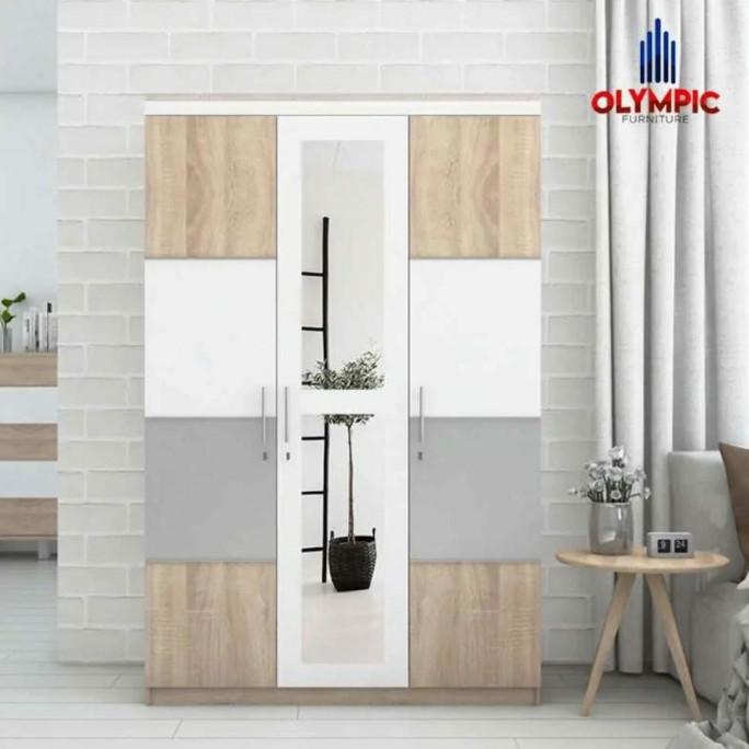 Lemari Baju/Lemari Pakaian 3Pintu Olympic Navaro-3P Molek Furniture Oriander