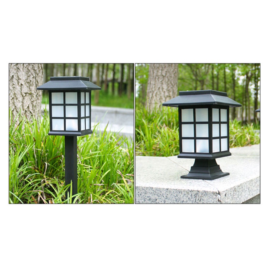 Lampu Taman Solar Panel Garden Decoration Ground Plug Cool White Light - EM320 - Black - 7RLL5MBK