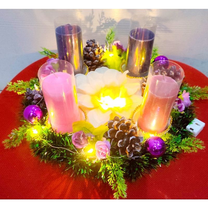 Tempat Lilin Advent Exclusive isi 4 Lilin