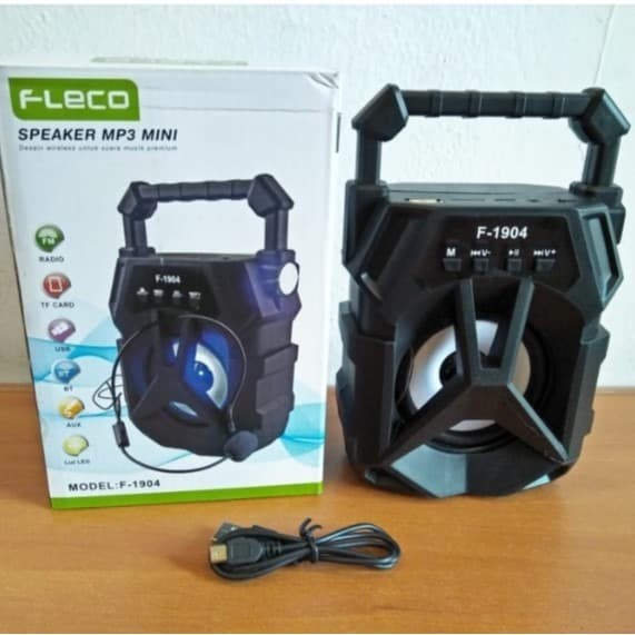 Speaker Fleco F-1904 Bluetooth Portable Mp3 Fm Memori Usb