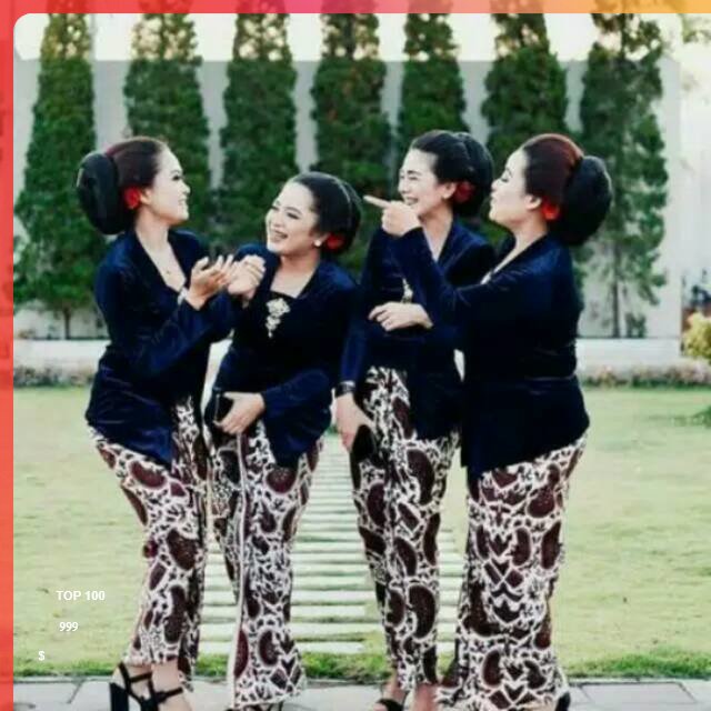 Kebaya Wanita Stelan Kebaya Bludru Baju Velvet Pengantin Bridesmaids Kondangan Pesta Modern Jawa Kar