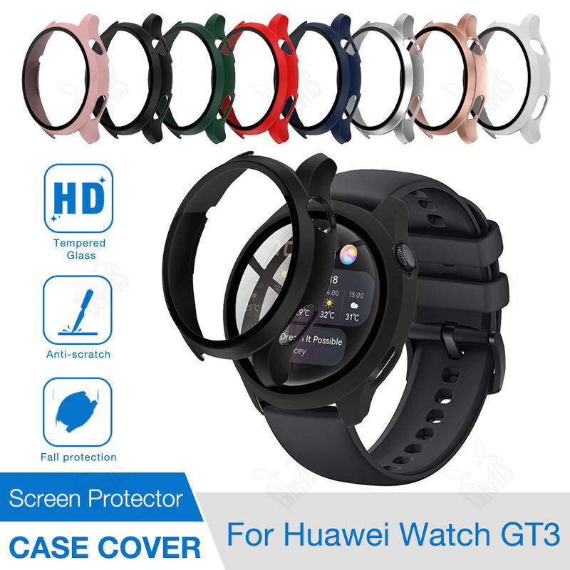 Case Matte + Pelindung Layar Tempered Glass Untuk Huawei Watch 3 Pro Porsche 42mm 46mm 48mm