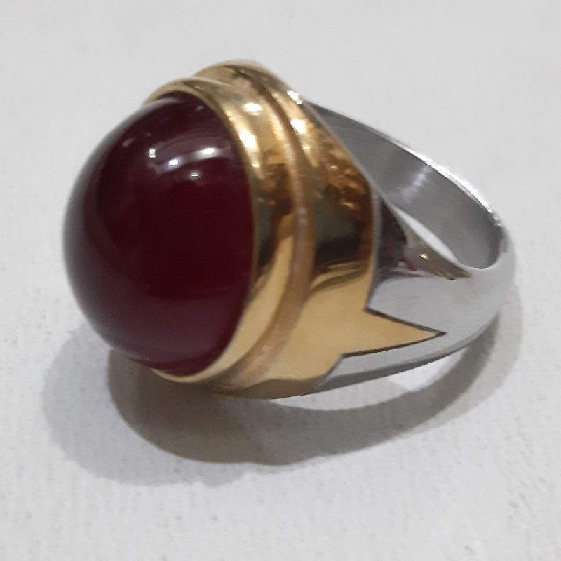 CINCIN BATU AKIK RED BARON KUALITAS SUPER DI JAMIN ASLI