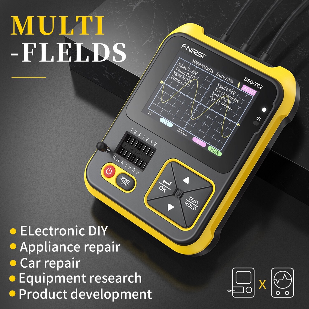 OSCILLOSCOPE ALAT PENGUJI ELEKTRONIK TRANSISTOR 2in1 DIGITAL PENGUJI ELEKTRONIK TESTER TRANSISTOR 1500 Mah HANDHELD